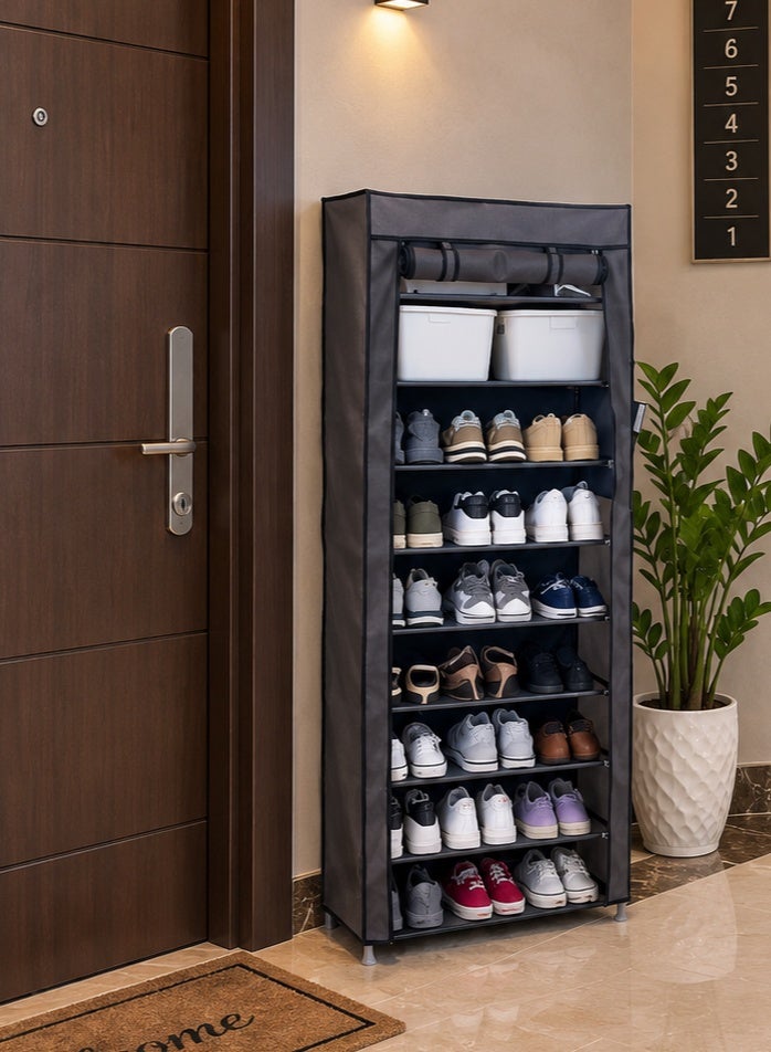 F & K A 10-shelf shoe rack with a capacity of 50 pairs of shoes. - Image 1