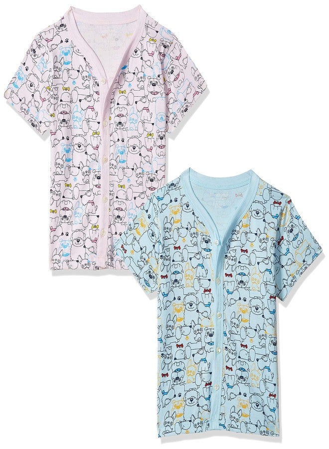 Bumchums Baby Boy's Quilted Regular fit T-Shirt (Pack of 2) (J169_Assorted Printed Medium) - Image 1