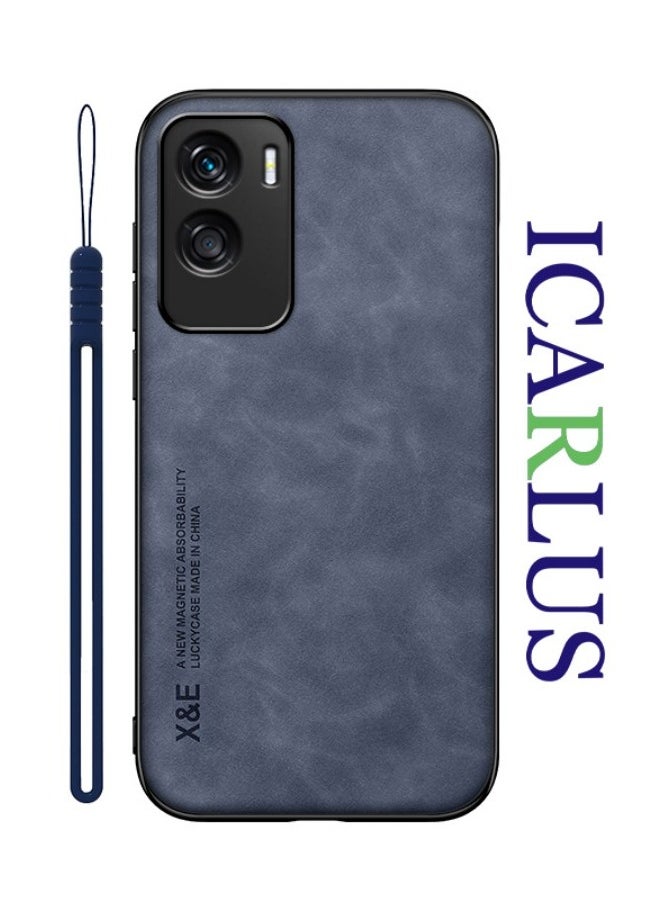 ICARLUS Case for Honor 90 Lite 5G Cover Bumper Built-in Metal Plate Blue  - Image 1