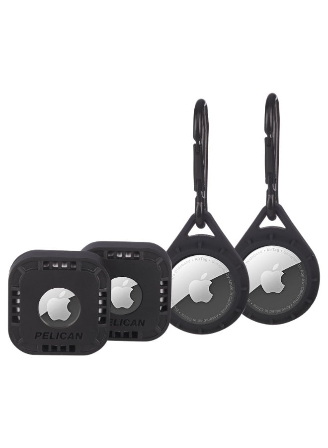 بيلكان AirTag 4-Pack - واقي مع حلقة تسلق (x2) + حامل ملصق (x2) - Image 1