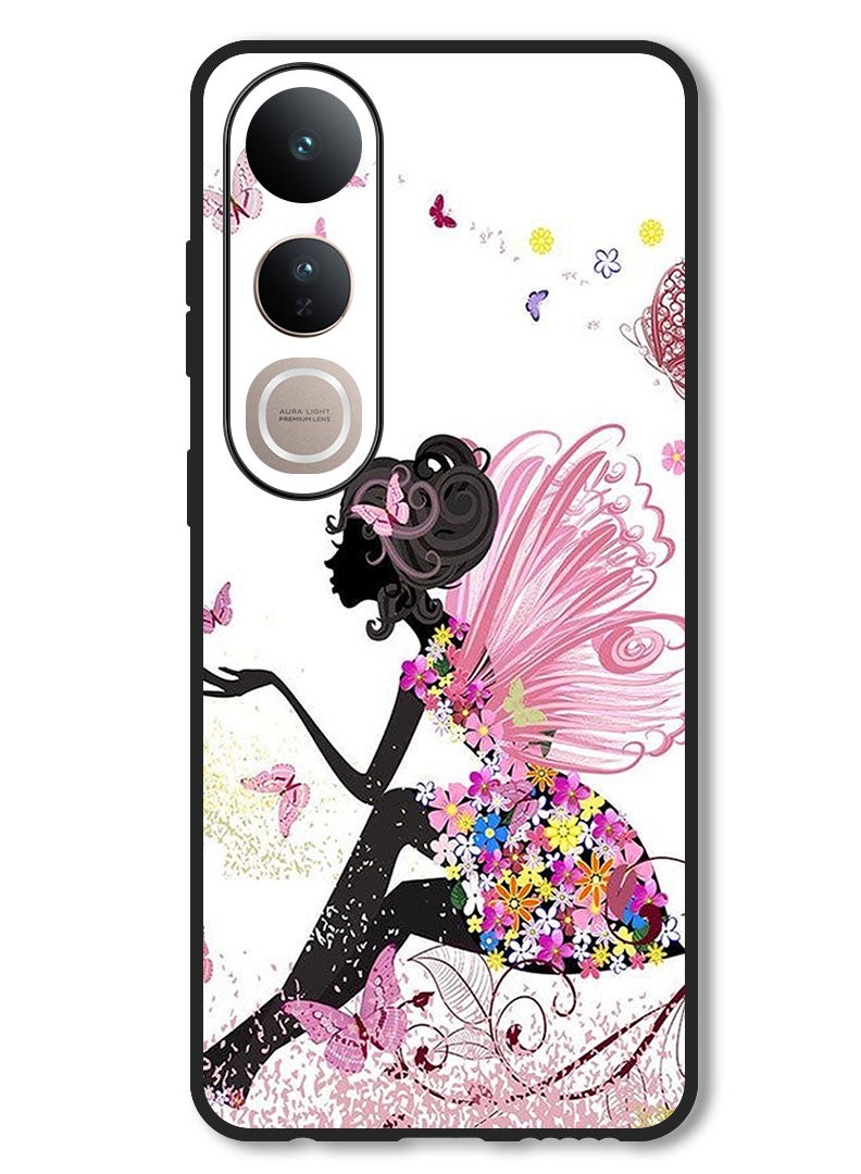 Theodor Case Compatible with Vivo V50 Lite Protection Shockproof Bumper Cover Butterfly Girl - Image 1