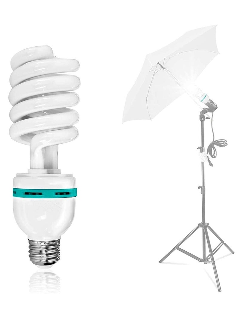 Captaintech Light Bulb 1 PCS Large Half Screw Lighting Bulb Tube 105W Screw Mouth White Light Transparent Lampshade High Color Rendering Energy Saving Photography Lighting Day Light Bulb - Image 5