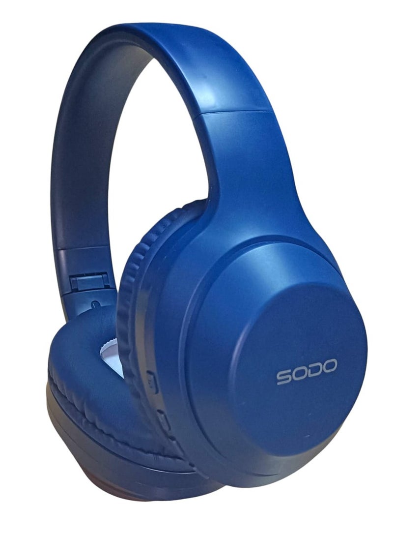 سودو سماعة رأس ستيريو لاسلكية SODO-SD1121، سماعة رأس قابلة للتعديل، عمر بطارية طويل، صوت ستيريو - ازرق - Image 1