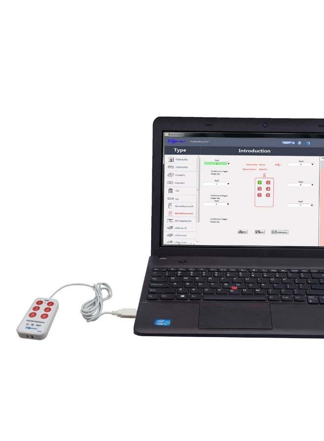 NIBEMINENT USB Handle Keyboard White/Red - Image 2