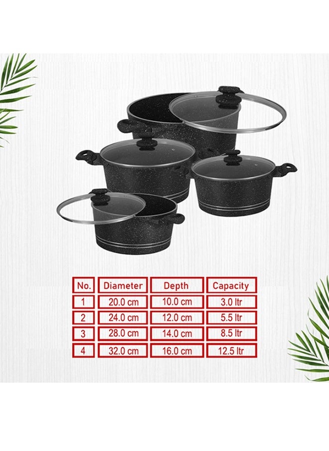 SONEX - Sonex Diecast Crown King 8 PCS - Premium Double Coated Cookware Set, Korean Technology, Even Heating, Bakelite Handle, Premium Die-Cast Cookware, Multi-Layer, Long Lasting Cookware, Easy to Clean - Image 1