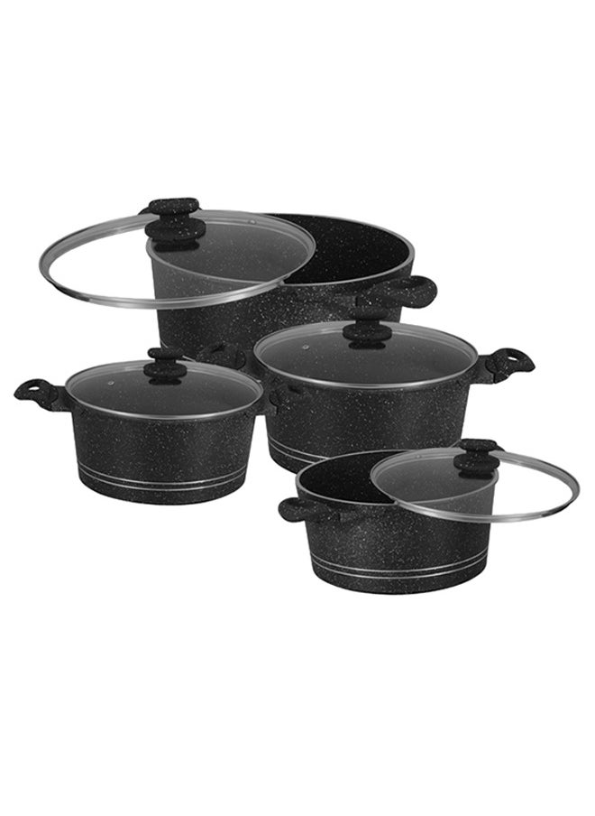 SONEX - Sonex Diecast Crown King 8 PCS - Premium Double Coated Cookware Set, Korean Technology, Even Heating, Bakelite Handle, Premium Die-Cast Cookware, Multi-Layer, Long Lasting Cookware, Easy to Clean - Image 1