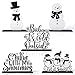 CPicdn 5Pcs Winter Christmas Tiered Tray Decor Centerpieces Snowman Snowflakes Wood Sign Farmhouse Rustic Table Topper Decoration Black White Let It Snow Holiday Supplies for Home Office Desk Shelf - Image 2
