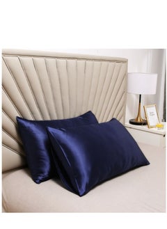 Y&D Satin Pillowcases 2 Pack For Hair And Skin Luxurious And Silky Pillow Cases With Envelope Closure Queen Size 50 X 75 Cm Navy  - Image 3