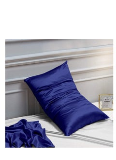 Y&D Satin Pillowcases 2 Pack For Hair And Skin Luxurious And Silky Pillow Cases With Envelope Closure Queen Size 50 X 75 Cm Navy  - Image 2