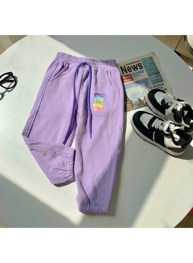 Loose Printed Trousers Cartoon Spring And Autumn New Outdoor Wear Autumn Boys And Girls Windproof Trousers New Children's Sports Pants