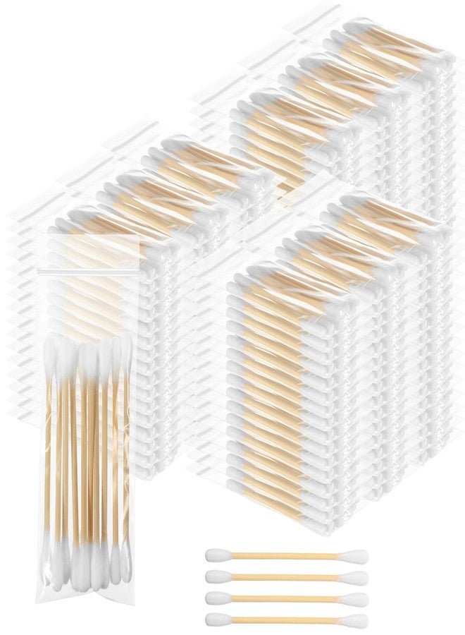 Demissle 240 Pack Cotton Swabs Travel Size, 10 Pcs Per Pack Individually Wrapped Cotton Swab Double Tipped Wooden Sticks for Ear Make up Hotel Toiletries Essentials Supplies - Image 1