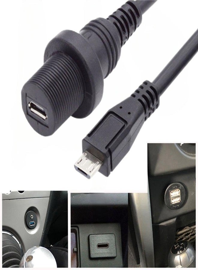 chenyang Micro USB 5Pin Flush Mount Male to Female Extension Cable for Car Dashboard Panel Mount Waterproof Dustproof - Image 2