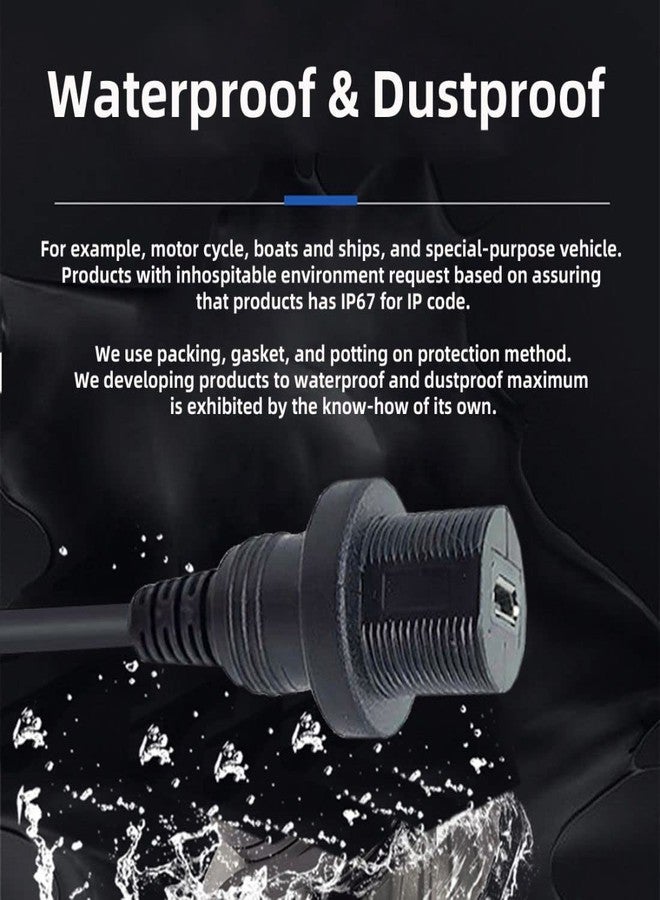 chenyang Micro USB 5Pin Flush Mount Male to Female Extension Cable for Car Dashboard Panel Mount Waterproof Dustproof - Image 4