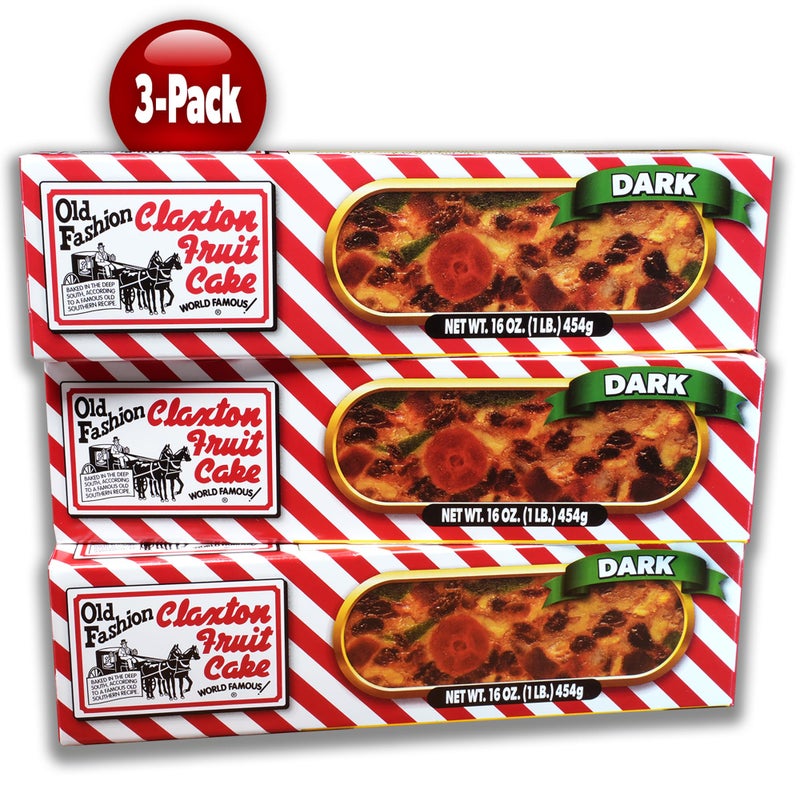 Claxton Fruit Cake - 3-1 Lb. Dark Recipe | Old Fashioned Holiday Fruitcake Packed in Signature Claxton Individual Gift Cartons | A Traditional Holiday Favorite | 3 Pack - Image 5