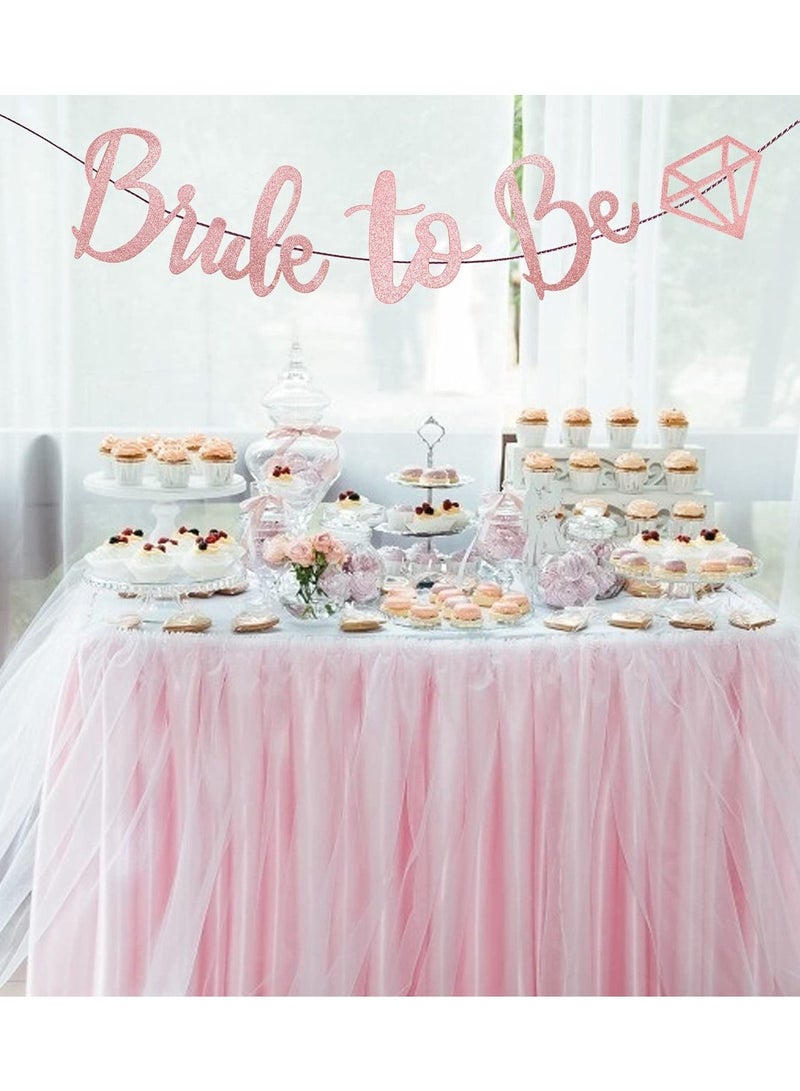 NIBEMINENT Bride to Be Decoration Set, Sash, Headband Tiara, Veil with Comb, Rhinestone Bridal Badge, Pre-Strung Banner, Gifts Decorations Wedding - Image 4