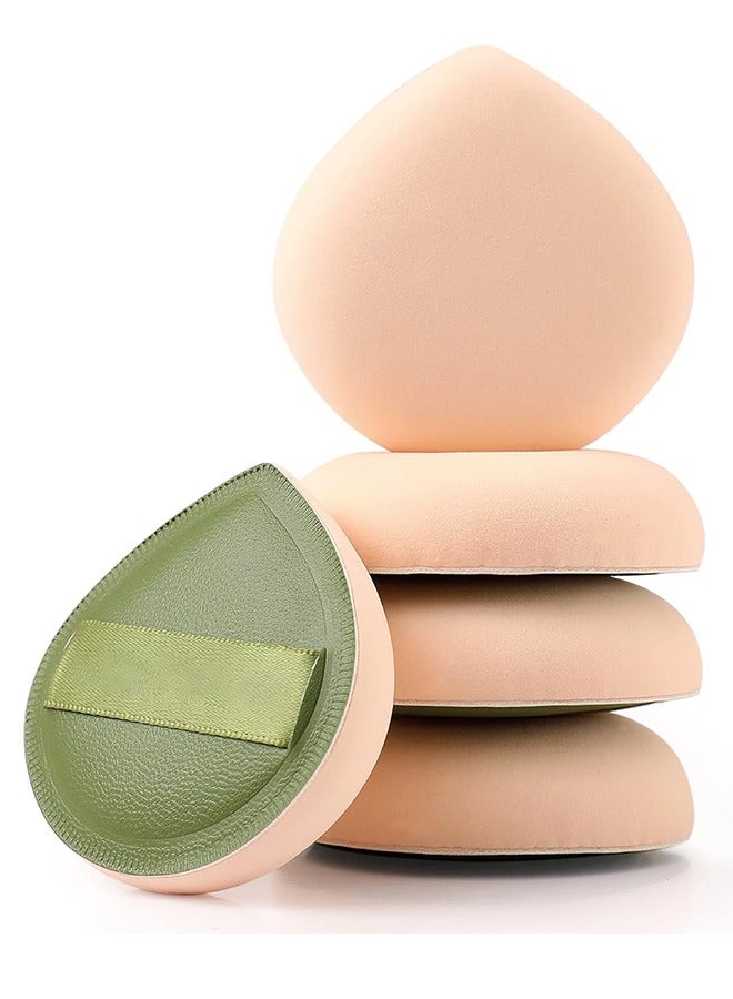 عام 5 قطع من إسفنجة مكياج لكريم الأساس وخافي العيوب والبودرة، وإسفنجة مزج خالية من اللاتكس للحصول على مكياج طبيعي وسهل ناعم يدوم طويلاً ومناسب للمبتدئين، أخضر - Image 1