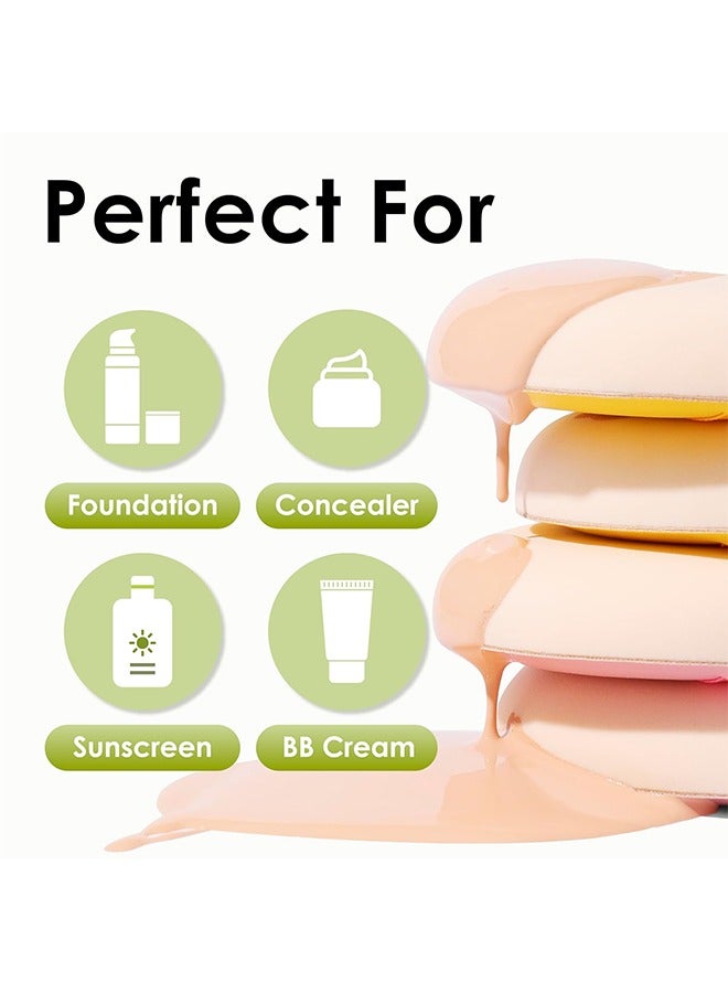 عام 5 قطع من إسفنجة مكياج لكريم الأساس وخافي العيوب والبودرة، وإسفنجة مزج خالية من اللاتكس للحصول على مكياج طبيعي وسهل ناعم يدوم طويلاً ومناسب للمبتدئين، أخضر - Image 2