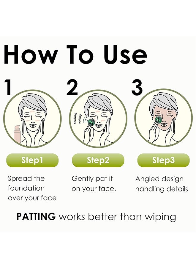 عام 5 قطع من إسفنجة مكياج لكريم الأساس وخافي العيوب والبودرة، وإسفنجة مزج خالية من اللاتكس للحصول على مكياج طبيعي وسهل ناعم يدوم طويلاً ومناسب للمبتدئين، أخضر - Image 4