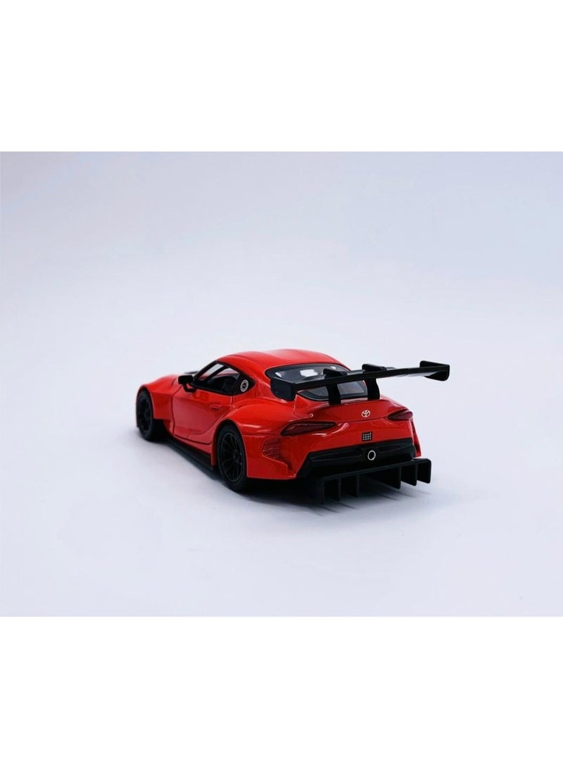 كين سمارت سيارة تويوتا جي آر سوبرا الاختبارية للسباقات، بمقياس 1:36، نموذج مصبوب من المعدن، مزودة بآلية سحب للخلف وأبواب قابلة للفتح - أحمر - Image 4
