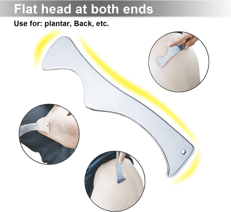 Fstcrt Muscle Scraper Tool Gua Sha Tool Scraping Massage Tools Stainless Steel Scraping Tool IASTM Tools Fascia Massage Tool to Physical Therapy for Scar Tissue Soft Tissue Relieve Body Pain - Image 5
