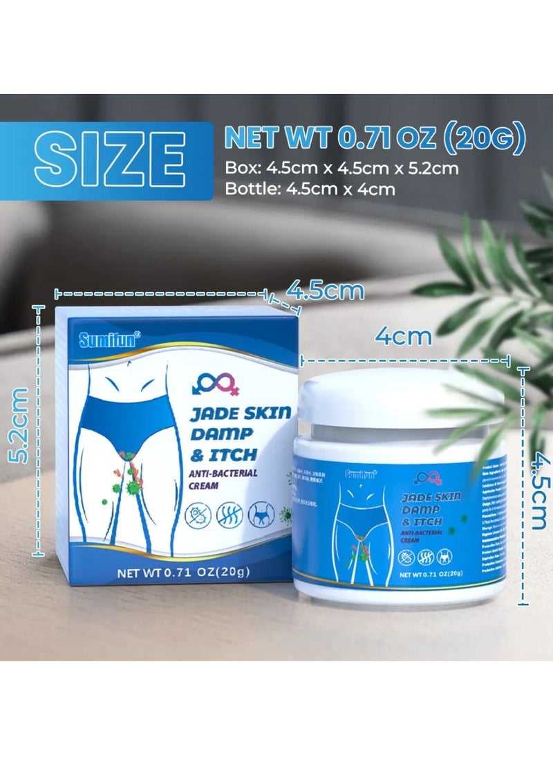 Sumifun - Jade Skin Damp and Itch Anti Bacterial Cream Itching Cream for the Private Part of Men Anti Itching Cream for Skin Against Itching External Use Man Private Care Antibacterial Body Cream 20g - Image 1