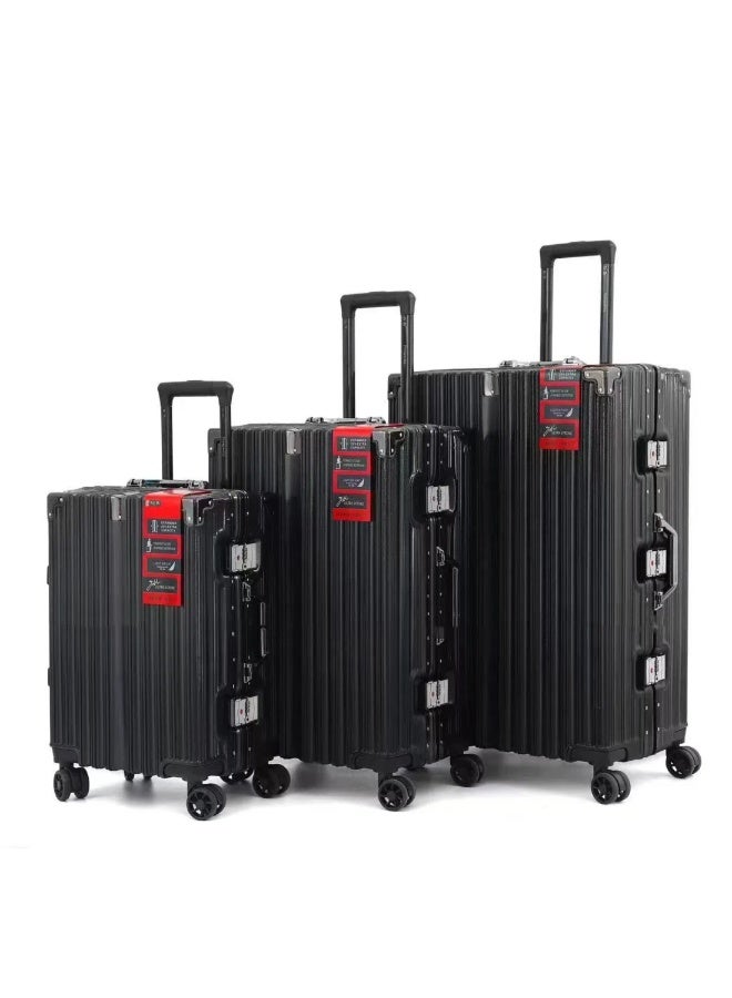 فاخرة الكمبيوتر السفر عربة حقيبة حقيبة خمر مع صمت عالمية عجلة TSA قفل مزيج قفل 3pcs لكل مجموعة 20 + 24 + 28in