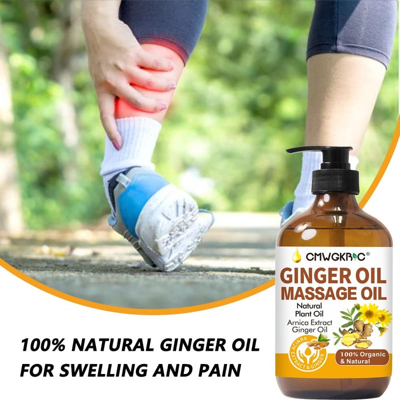 CMWGKBC 2 Pack Ginger Oil Lymphatic Drainage Massage,Belly Drainage Ginger Oil-Warming Tired Sore Muscle Ginger Massage Oils With Natural Arnica Extract,Grapeseed Oil,Vitamin E Massage Oil for Massage Therapy - Image 4