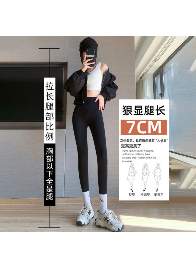Top melon Faux Lamb Fleece Shark Pants, Fleece-Lined Leggings For Women, Winter Wear, Slimming Lifting, Tummy-Control Black Sports Yoga Pants - Image 3