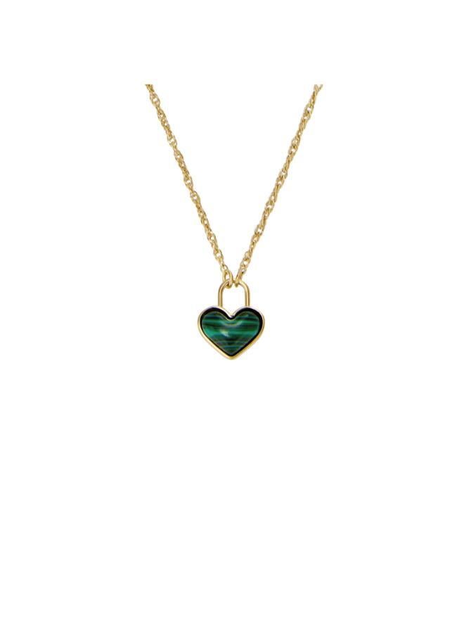 فوسيل قلادة على شكل قلب من الملكيت المعاد تصنيعه - Image 1