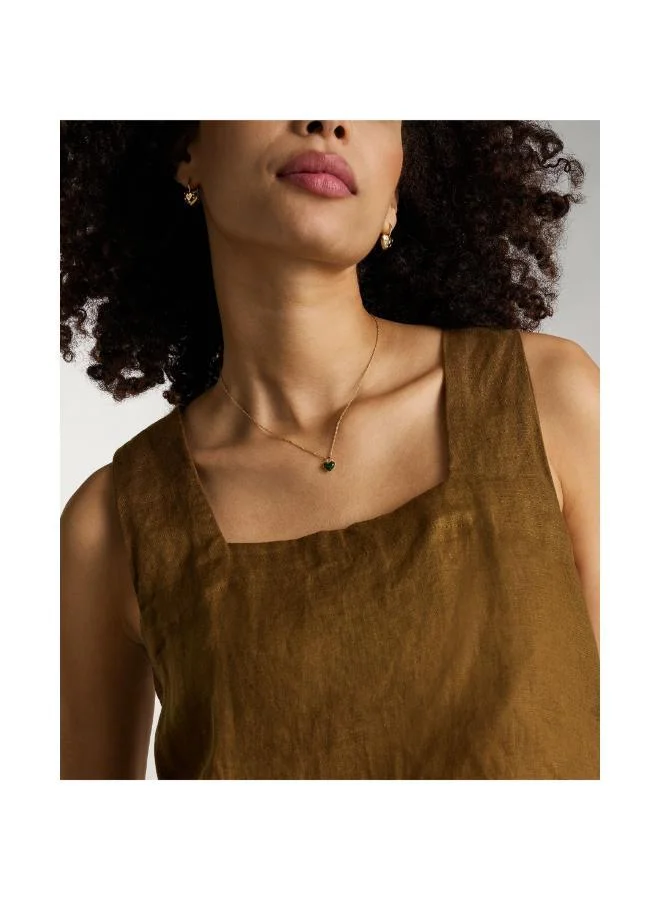 FOSSIL Reconstituted Malachite Heart Pendant Necklace