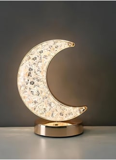 LED Crystal Table Lamp Moon Shaped With Aroma Diffuser Decorative Touch Sensor 3 Color Modes Adjustable With USB Cable Indoor Lighting