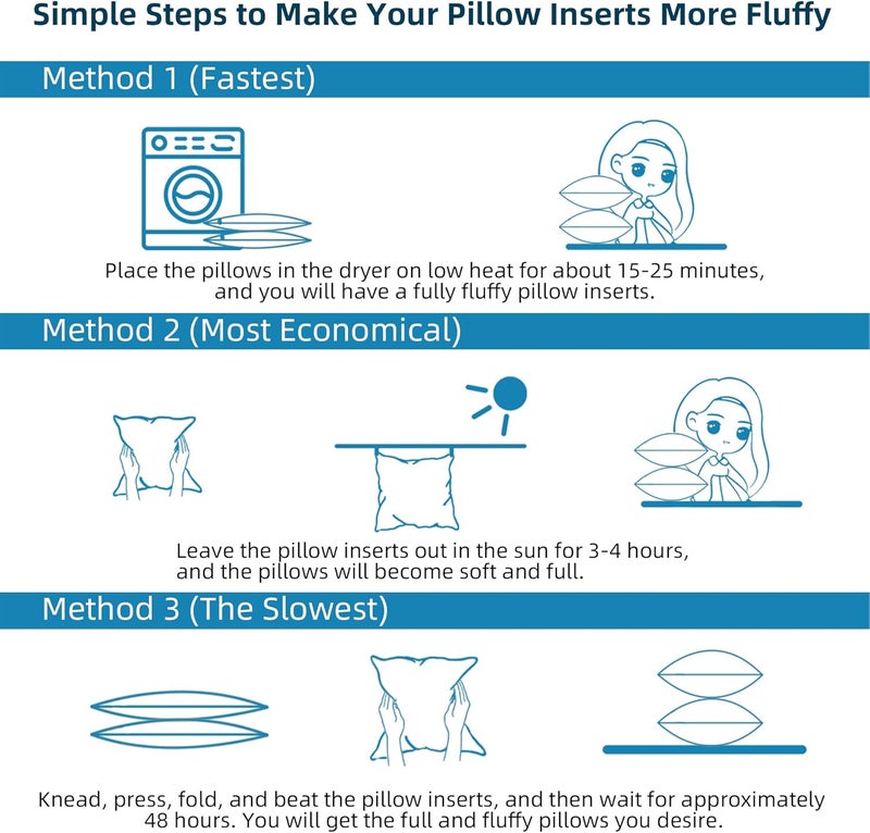 QSWRD 16 x 16 Outdoor Pillow Inserts Pack of 4 Patio Furniture Pillows Cushion Waterproof Square Throw Pillow Inserts Decorative Couch Pillow Inserts White Sofa Sham Cushion Stuffer - Image 5