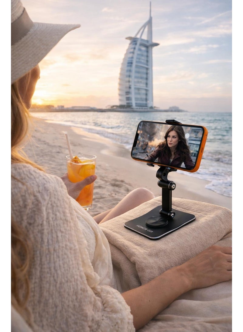Honor Choice Honor Gift Phone Stand for Cellphone Adjustable Phone Holder for Desk, Folding Office Mobile Holder Portable for Desktop Table Bed Compatible Smartphones Apple iPhone 16 15 14 13 12 Pro Max Plus Samsung Tables iPad - Image 3
