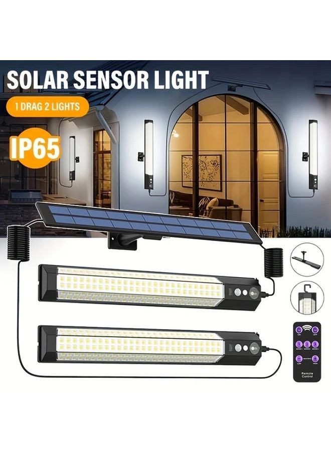 1pc Solar Motion Sensor Wall Light Indoor Outdoor Waterproof LED Lamp - Image 1