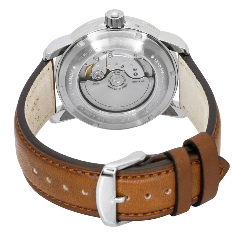 Zeppelin Mediterranee Leather Strap Champagne Dial Automatic 96905 Men's Watch - Image 3