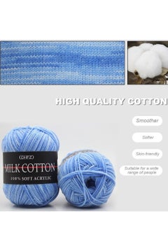 KASTWAVE 6 Rolls 50g Acrylic Yarn Skeins, Soft Yarn for Crocheting and Knitting Craft Project, Assorted Starter Crochet Kit Yarn Bulk for Adults and Kids (Blue)  - Image 3