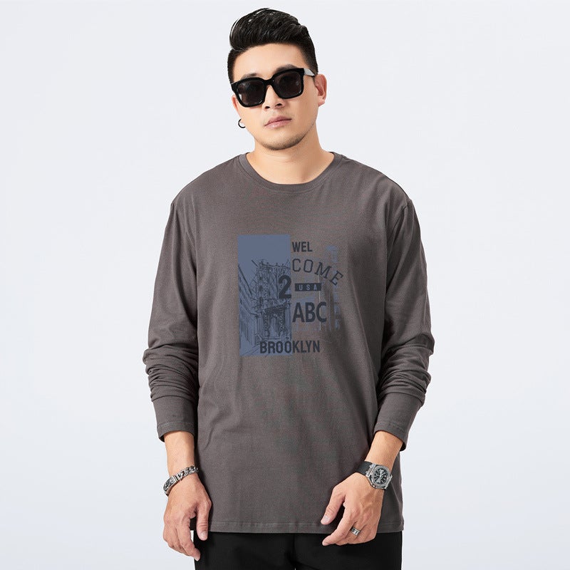 Fat Brother'S Pure Cotton Long-Sleeved T-Shirt Men'S Loose Fat Men'S Fashionable Plus Size Base Shirt Plus Fat Plus Plus Plus Fat Man T-Shirt - Image 5