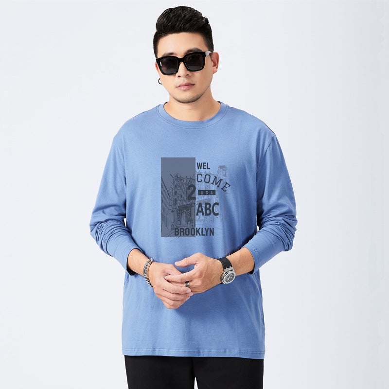 Fat Brother'S Pure Cotton Long-Sleeved T-Shirt Men'S Loose Fat Men'S Fashionable Plus Size Base Shirt Plus Fat Plus Plus Plus Fat Man T-Shirt - Image 4
