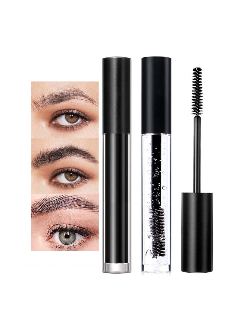 SYOSI Clear Eyebrow Setting Gel, Clear and Black Brow Fix Gel, Waterproof And Sweat-Proof Eyebrow Repair Liquid, Long Lasting Brows Styling Beauty Salon Home Use Makeup  - Image 1