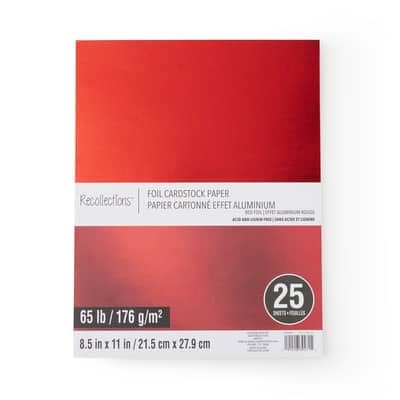Recollections 25 Sheets Red Foil 8.5" x 11" Cardstock Paper by Recollections - Acid and Lignin Free Paper for Scrapbooks, Arts & Crafts - 1 Pack - Image 5