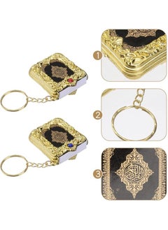 Mini Ark Quran Book Keychain, Real Paper Can Read Arabic The Koran Key Random Sale Of Red And Blue 4x4.5cm