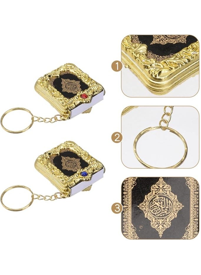 Generic - Mini Ark Quran Book Keychain, Real Paper Can Read Arabic The Koran Key Random Sale Of Red And Blue 4x4.5cm - Image 1