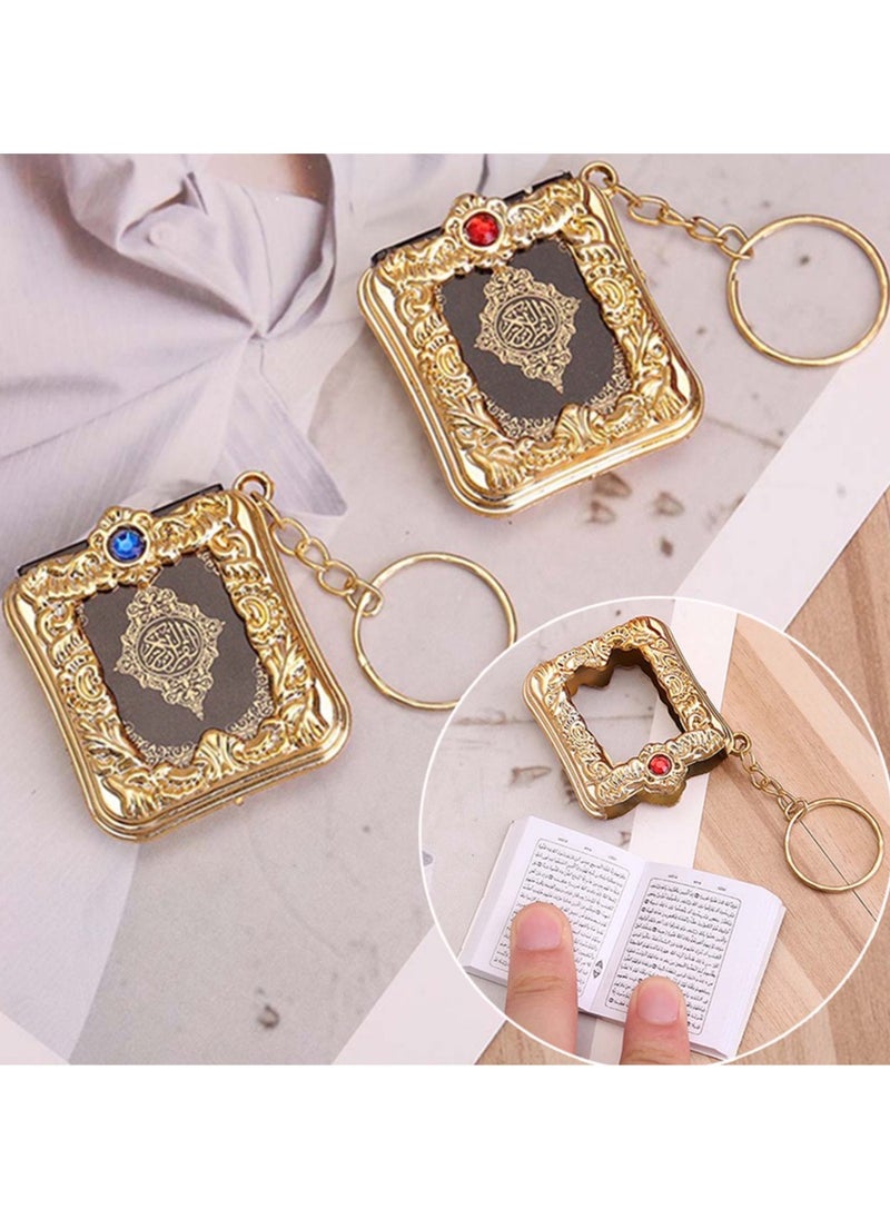 Generic - Mini Ark Quran Book Keychain, Real Paper Can Read Arabic The Koran Key Random Sale Of Red And Blue 4x4.5cm - Image 1
