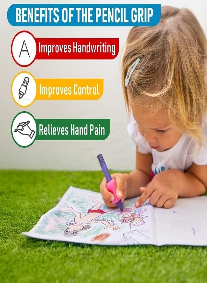Gripon 3 Pcs Pencil Grips for Kids Pen Handwriting Pencil Aid Grip Posture Correction Tool Pencil Grip Writing for Pencils and Utensils (Multi Color) - Image 2