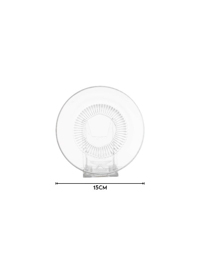 Dania Clear Glass Dessert Plates Set of 6 with Metal Stand 15 Cm for Home Use Everyday Serving and Outdoor Dining - Image 5