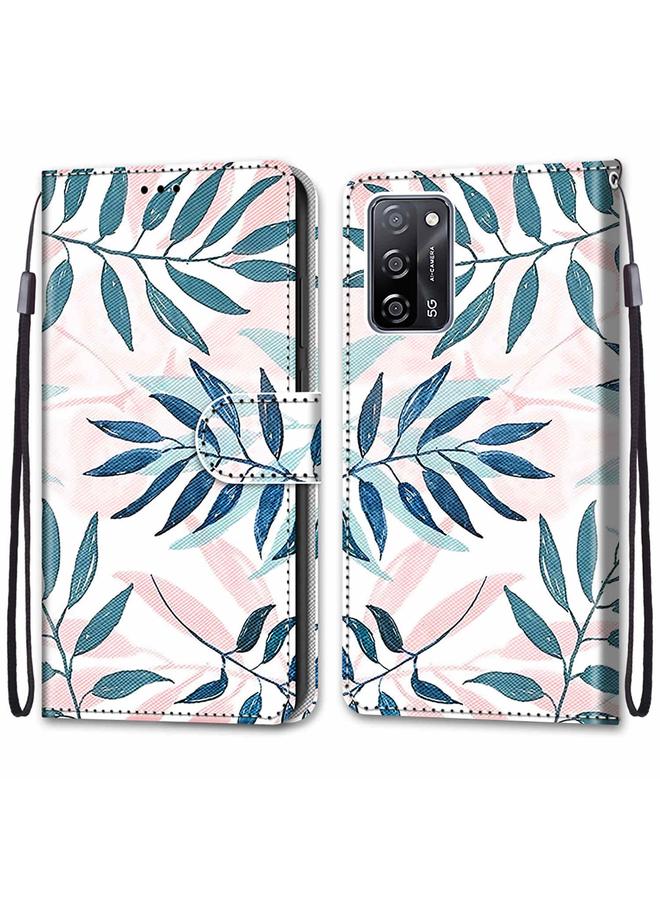 إيروريكس جراب لهاتف OPPO A54 4G / A16 4G / A53s 5G / A55 5G جراب جلدي من البولي يوريثان قابل للطي أفقيًا برسومات متقاطعة ملونة مع حامل وفتحات للبطاقات ومحفظة وحبل - Image 2