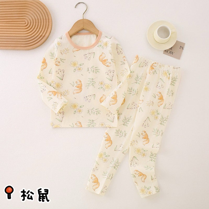 Lycra Underwear 95% Pure Cotton Seamless Children'S Thermal Underwear Pajamas Homewear Set Antibacterial And Warm - Image 1