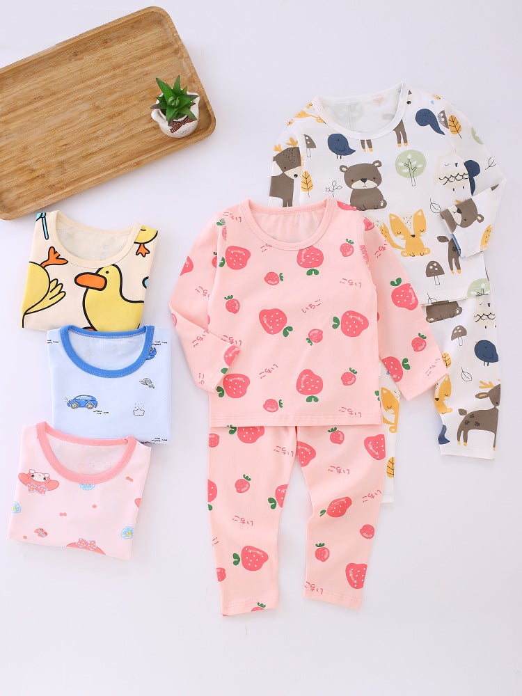 Lycra Underwear 95% Pure Cotton Seamless Children'S Thermal Underwear Pajamas Homewear Set Antibacterial And Warm - Image 3