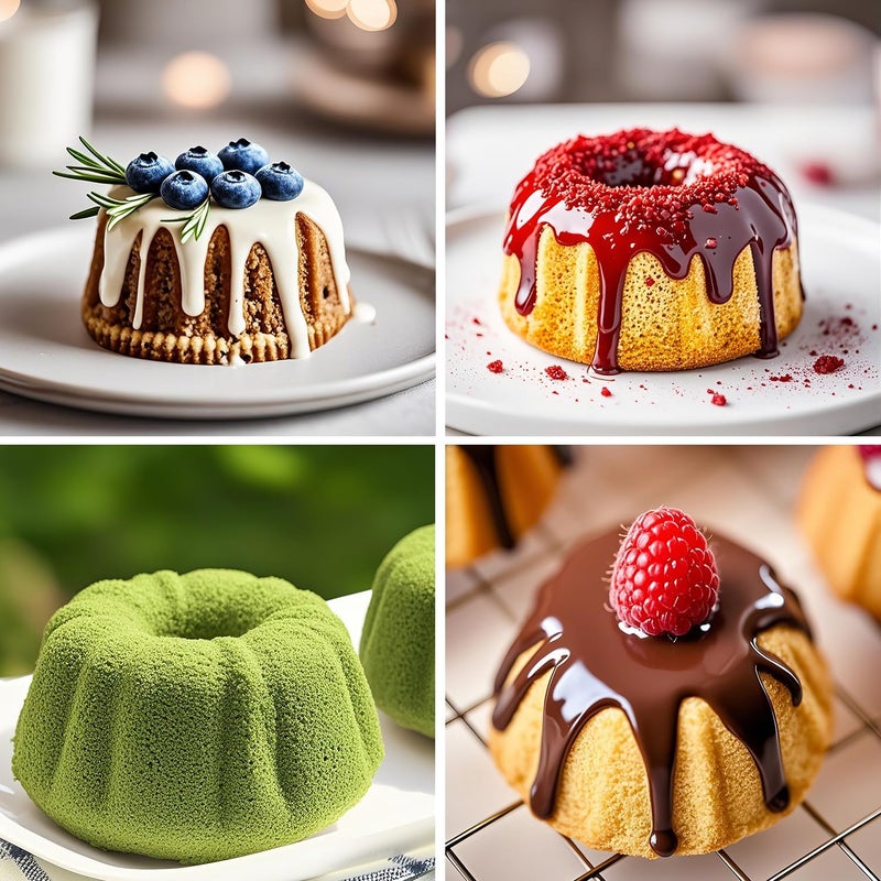 saphe 3 pcs mini Cake Pan, Silicone 6-Cavity Non-stick Baking Mold for Jello,Gelatin Cupcakes, Donuts, Silicone Fluted Tube Cake Pan for Cornbread, Brownies (3) - Image 4