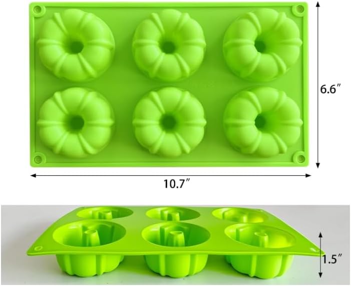 saphe 3 pcs mini Cake Pan, Silicone 6-Cavity Non-stick Baking Mold for Jello,Gelatin Cupcakes, Donuts, Silicone Fluted Tube Cake Pan for Cornbread, Brownies (3) - Image 3